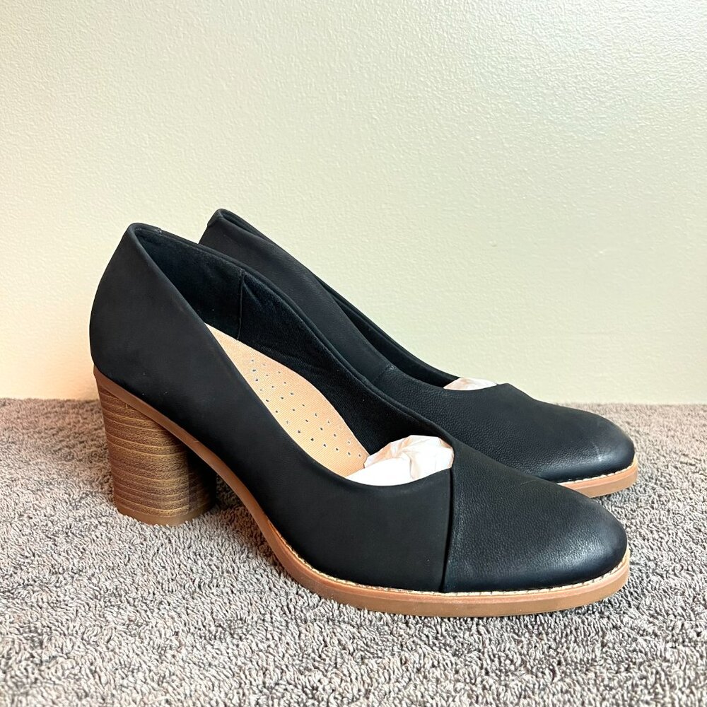 9N 9‎ NARROW WIDTH Softwalk Womens Black Nubuck Leather Pumps Heels Shoes